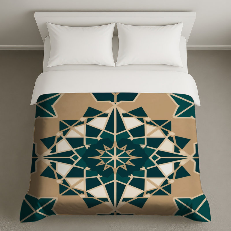 Housses de couette à motif géométrique mandala, Grand lit