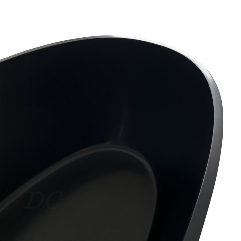 55" Premium Solid Surface Deep Soaking Bathtub, Matte Black