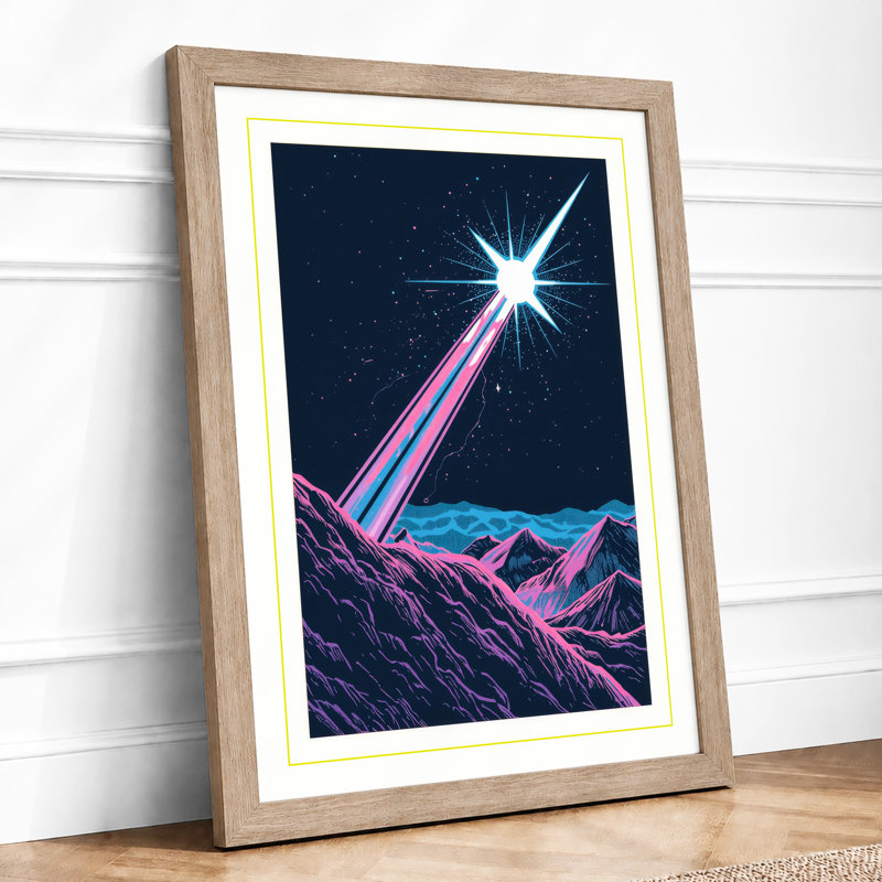 Star Touches Earth Minimalist - Print, A2 - 59.4 x 42.0 cm, Oak