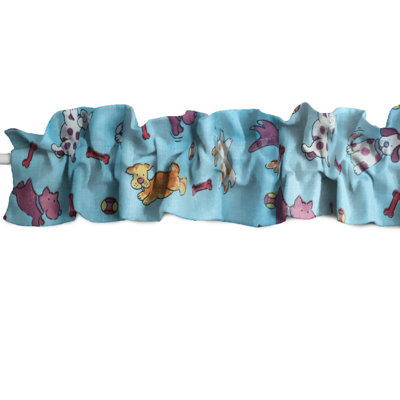 Puppies Print Sleeve Topper Window Valance