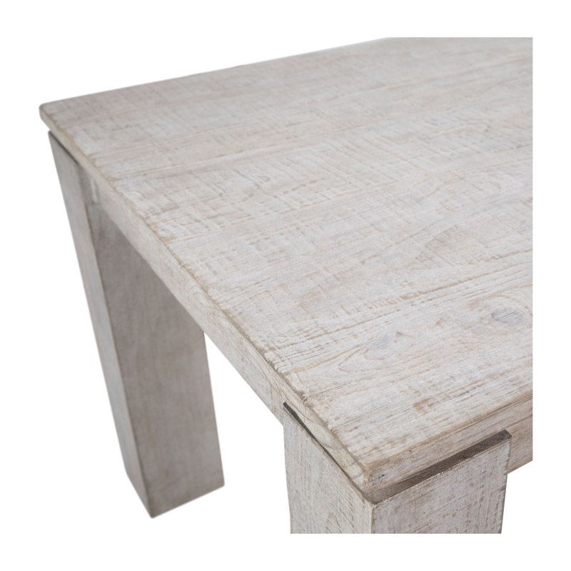 Amaya 36" Pine Solid Wood Dining Table, White Wash