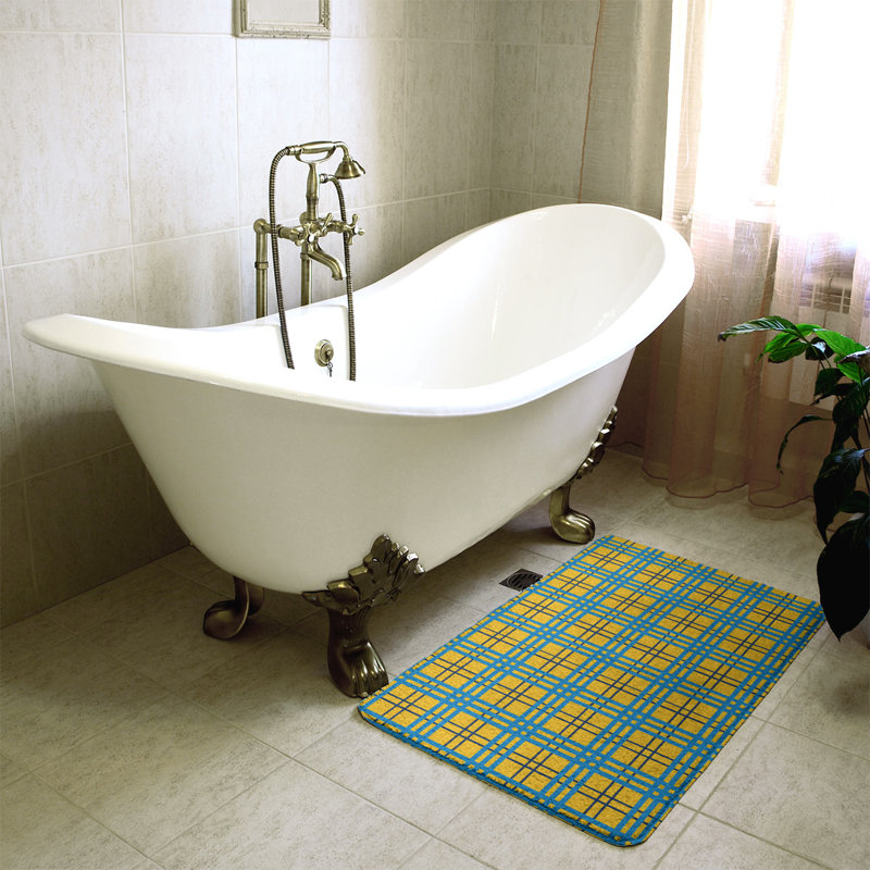Tapis pour salle de bain Philadelphia, l 21 po x L 34 po, Jaune/vert