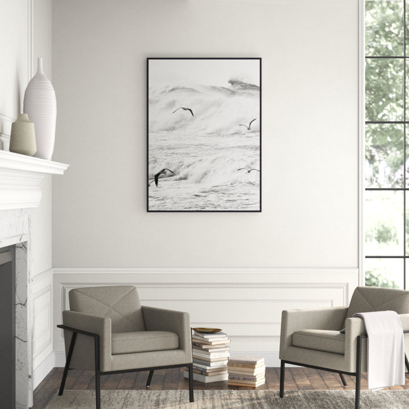 Rough Waves 1' Framed Photographic Print on Canvas