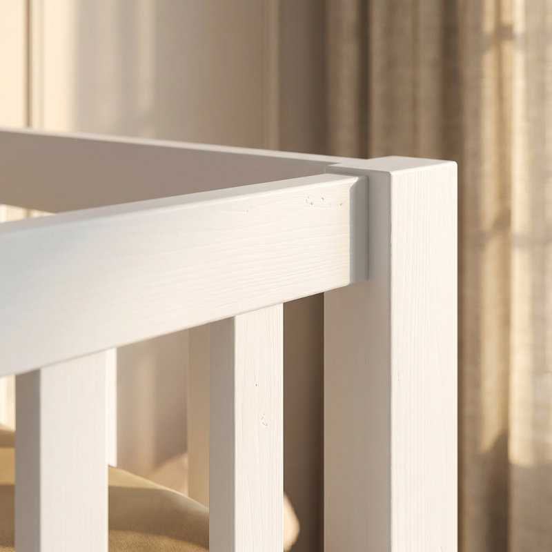 Ensemble de lit superposé convertible en noyer double au-dessus de grand lit avec échelle et garde-corps - conception en bois massif 2-en-1 peu encombrant