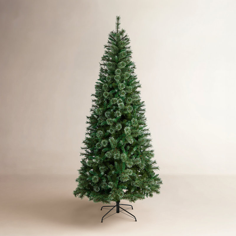 Arbre de Noël élancé vert avec lumières DEL fixes / constantes, H 8 pi