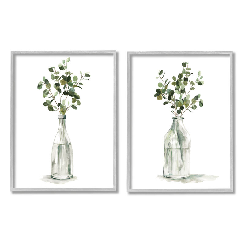 «Eucalyptus Herbal Bouquet Arrangement», ensemble de 2 giclées encadrées par Carol Robinson, H 20 po x l 16 po x P 1,5 po