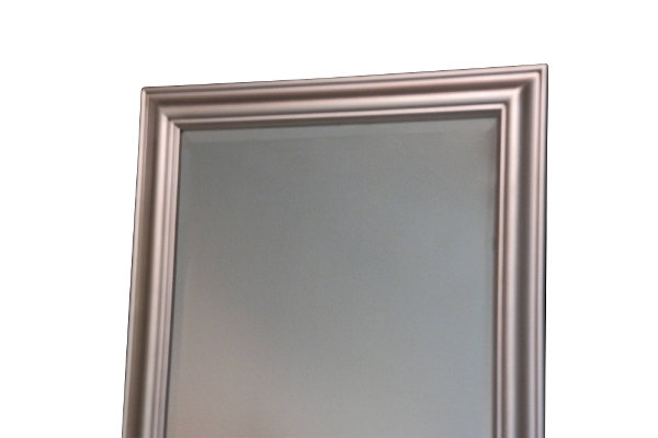 Johnstown Wood Flat Wall Mirror, Silver