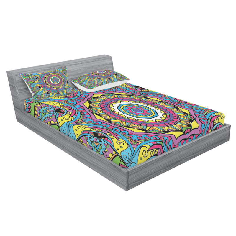 Ensemble de draps Hippie, Ensemble de draps pour lit double avec 2 taies d'o