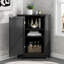 Armoire de rangement de coin triangulaire avec tablettes réglables pour la salle de bain et plusieurs pièces, style moderne et fabrication en panneau de fibres à densité moyenne robuste-2107944556
