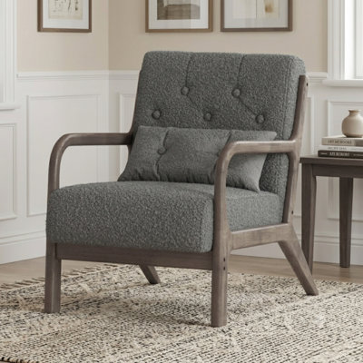 Fauteuil en velours / similicuir de 25,79 po de large Fareham