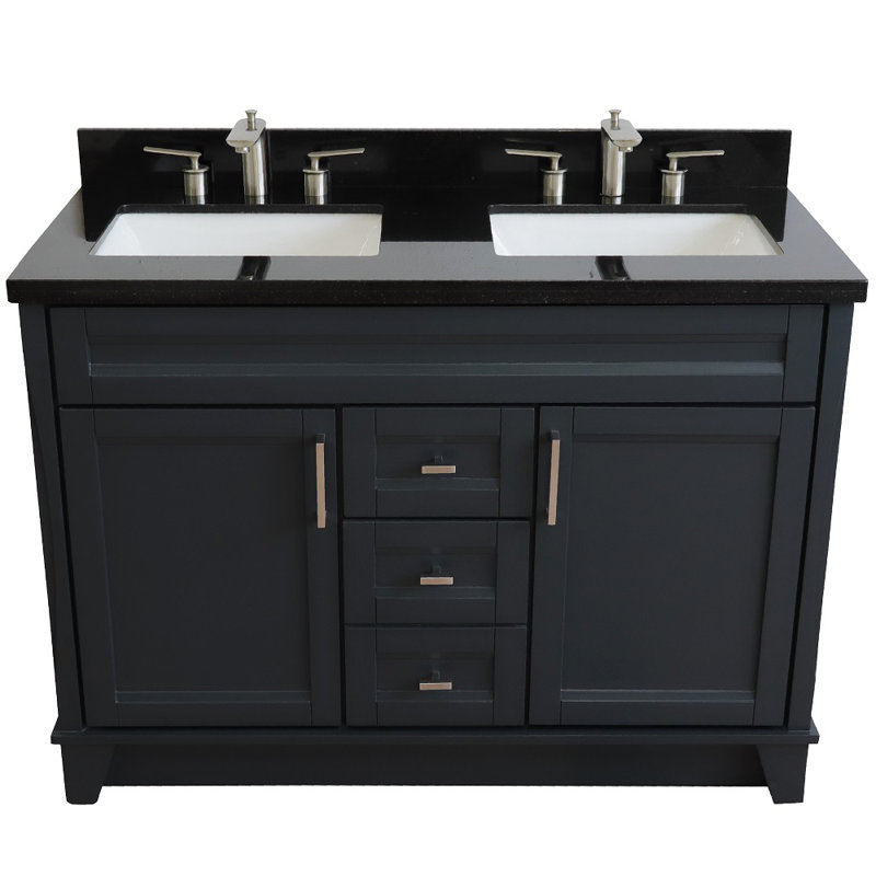 Ensemble de meuble-lavabo double 49 po Rothschild, Noir galaxie