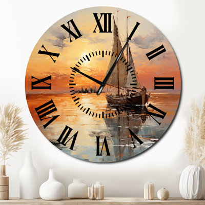 Horloge murale voilier Celestial voyages II - Voilier noir