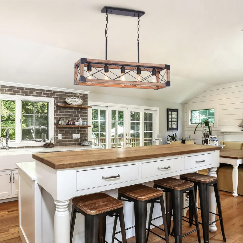 Luminaire pour îlot de cuisine de style campagnard