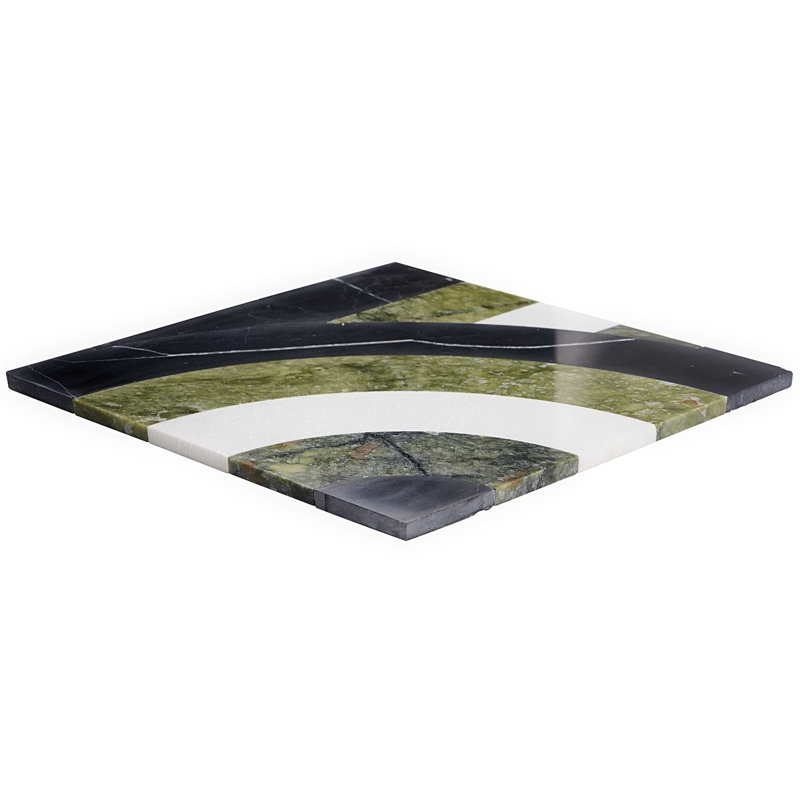 Arc 12X12 Polished Marble Mosaic, Vertical Soul