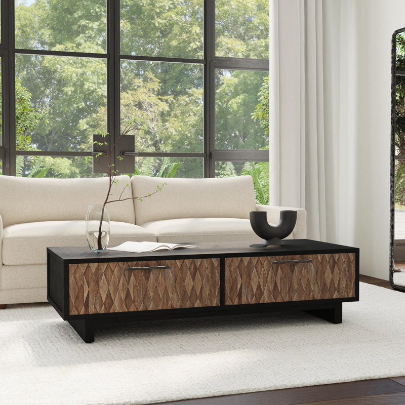 Anton 4-drawer Reclaimed Wood Coffee Table, Black