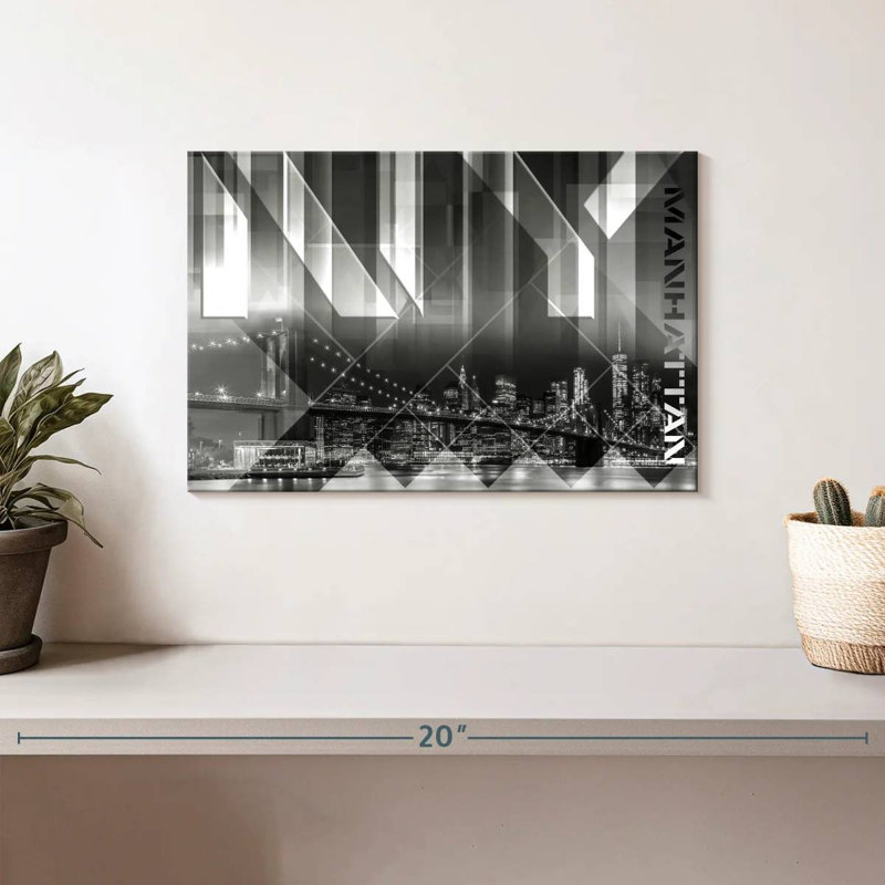 Vue moderne sur le pont de Brooklyn Sireci, H 8 po x l 12 po