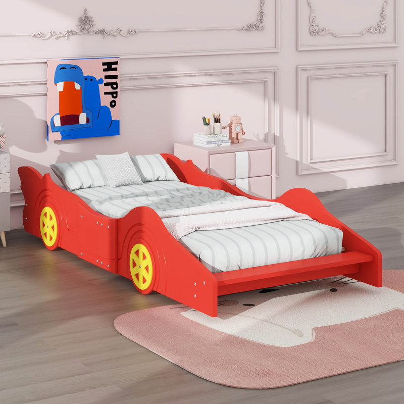 Race Car-Shaped Bed, Red, Twin