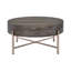 Table basse à tambour avec 1 tiroir, brun clair et champagne
