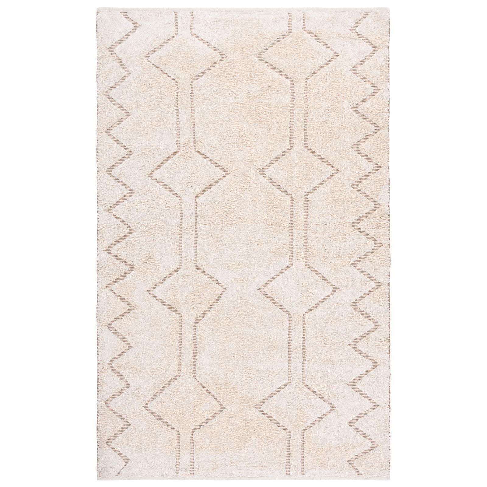 Hand-Loomed Geometric Cotton Rug, Rectangle 5' x 8'
