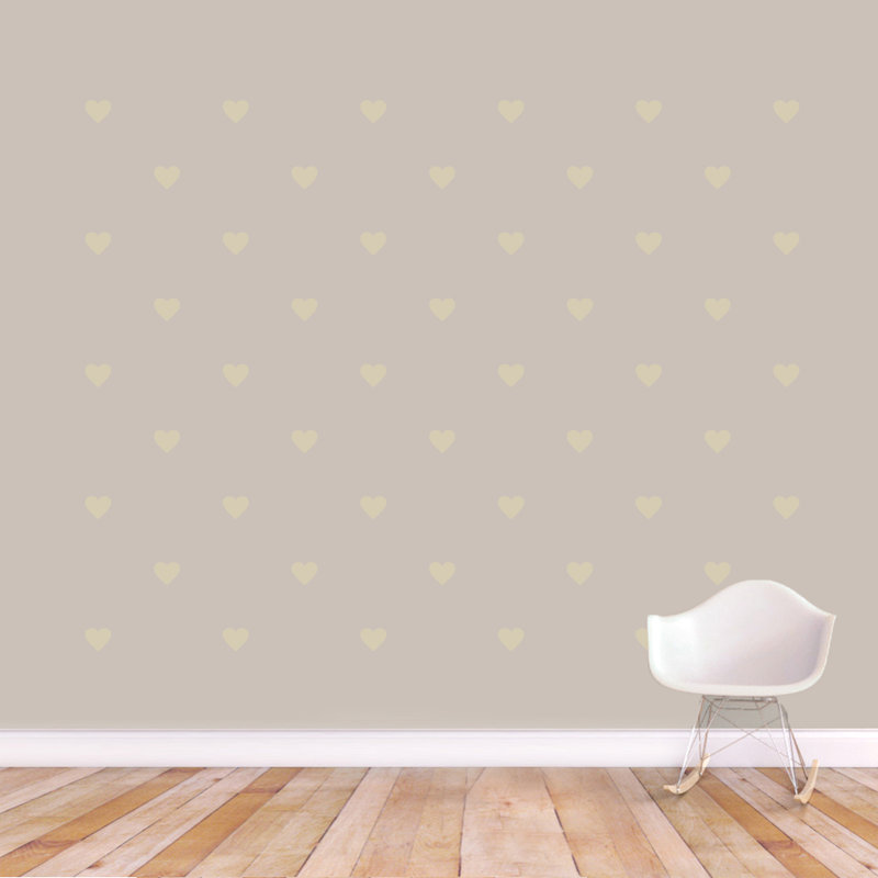 Adhésif décoratif cœurs, Beige