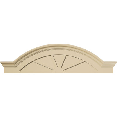 Arche en segment de 54 po x H 14-1 / 2 po x P 3 po avec fronton en uréthane Signature Flankers 4 rayons, brun clair apprêté