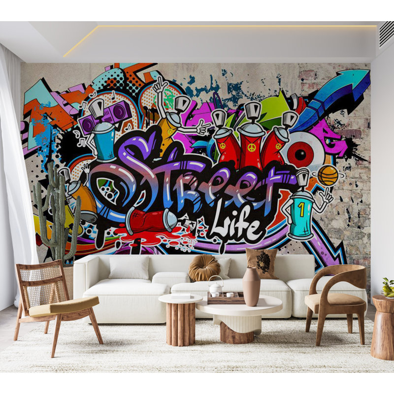 Murale Peel & Stick Street Art - Jeu de rue, L 82 po x l 115 po