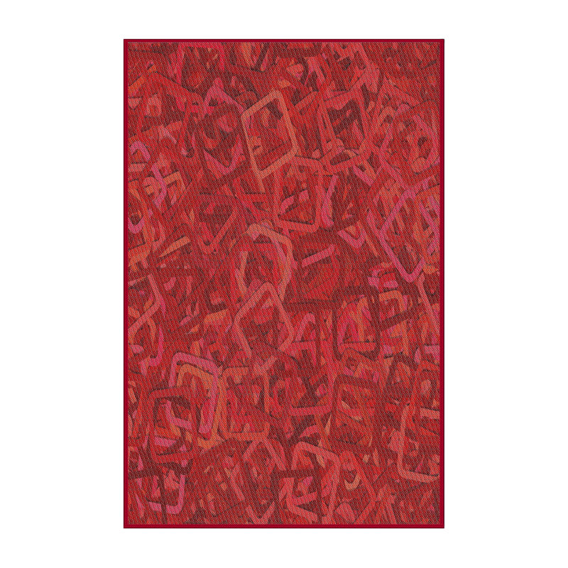 Tapis de zone rouge/brun à motifs, Rectangle 2 pi x 5 pi