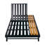 Méridiennes de patio réglables, métal moderne, bois avec rangement pour piscine