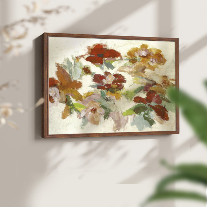 Floral Impressions V1 - Reproduction encadrée - Restickable, Noyer, H 16 po x l 20 po