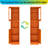 67" Tall Narrow Metal Storage Cabinet with Glass Doors & Adjustable Shelves(Orange)-119963384-129048055