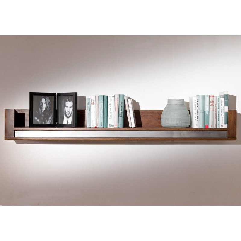 Sydney Sheesham Solid Wood Accent Shelf, Unique noble, 20cm H x 150cm W x 22cm D
