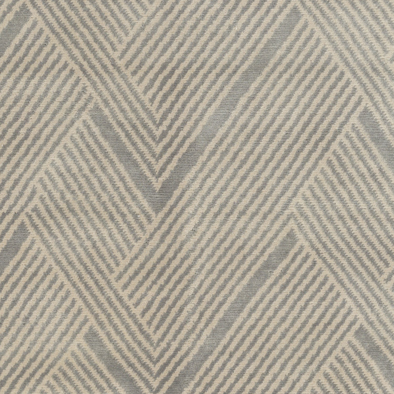 Tapis gris anthracite / taupe en laine touffeté à la main Chevron, Rectangle 6 pi x 9 pi