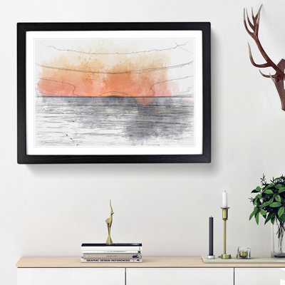 An Orange Sunset - Picture Frame Painting Print
