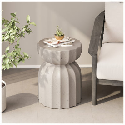 Modern Indoor/Outdoor Cement Coffee Table and Side Table Set