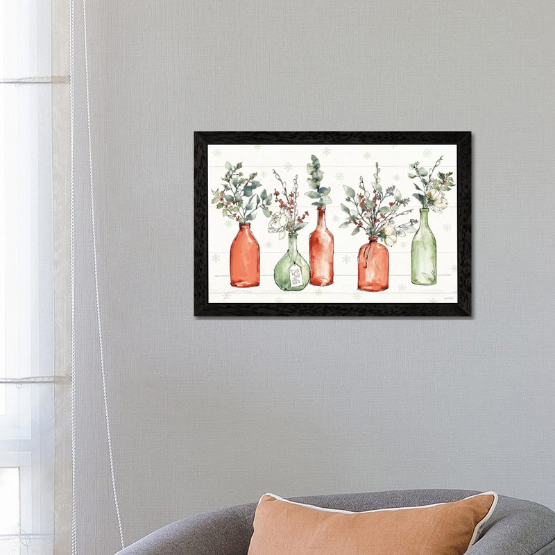 Modern Farmhouse I Christmas by Anne Tavoletti - Wrapped Canvas Painting, Black Framed, 66.04 cm H x 45.72 cm W