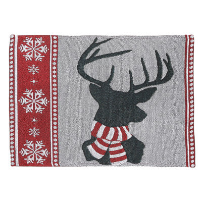 Napperon en coton 18 po Reindeer Head