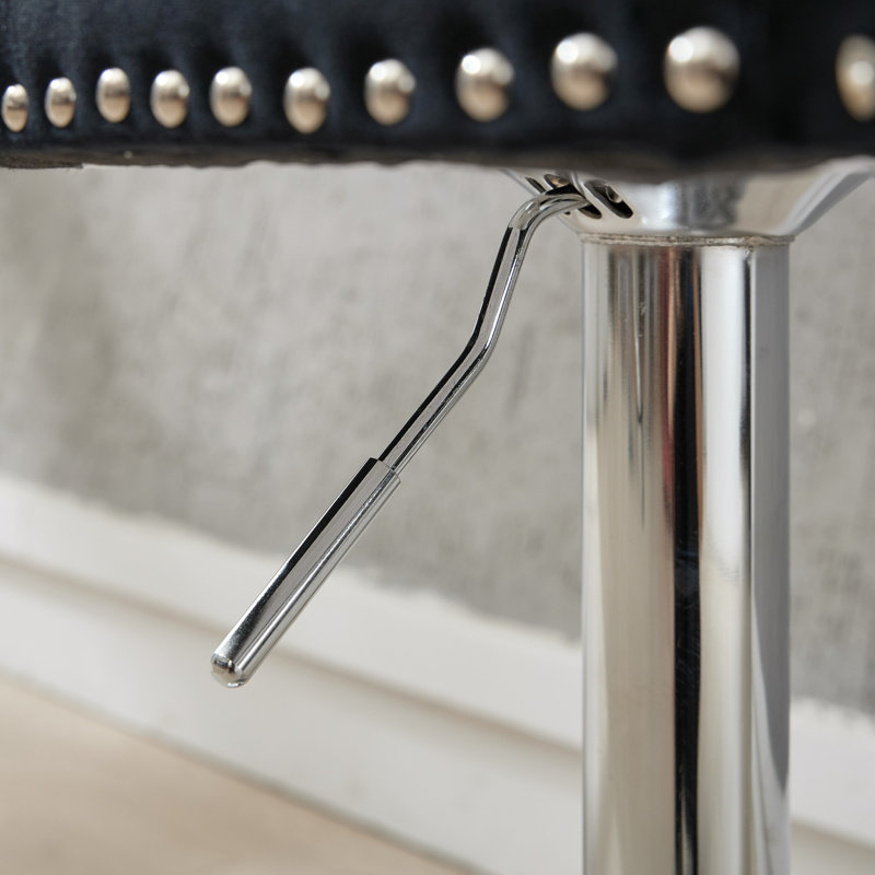 Tabourets de bar pivotants en velours Anley, Noir