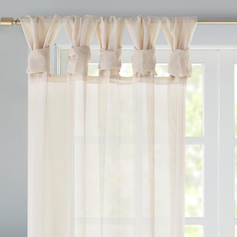 Twisted Tab Voile Sheer Window Pair, Lightweight And Elegant For Home Decor, Oeko-Tex Certified For Safety And Comfort