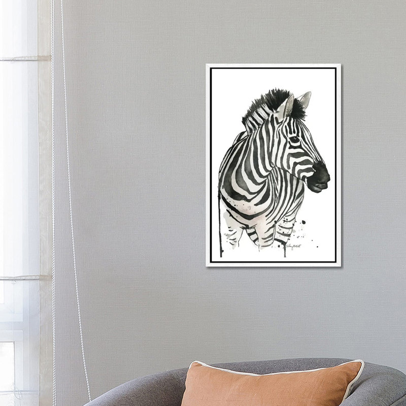 Modern Grey And Pink by Orara Studio - Floater Frame Rectangle Print on Canvas, White Framed, 66.04 cm H x 45.72 cm W