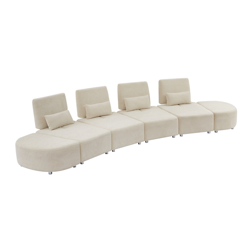 Canapé modulaire 6 pièces 186 po, Chenille beige