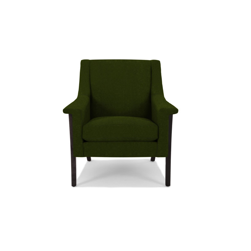 Fauteuil Arlo, Wengé, Polyester vert olive