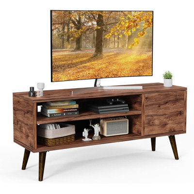 Riley-James 47.24" Mid-Century Modern TV Stand for TVs up to 55", Entertainment Console with Open Shelf and Storage