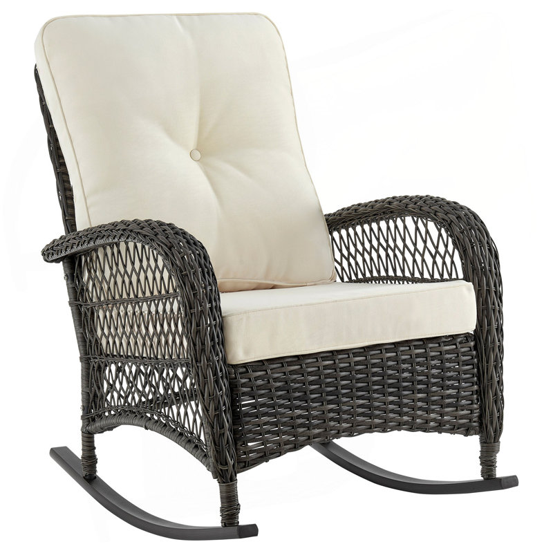 Chaise berçante en crème et noir