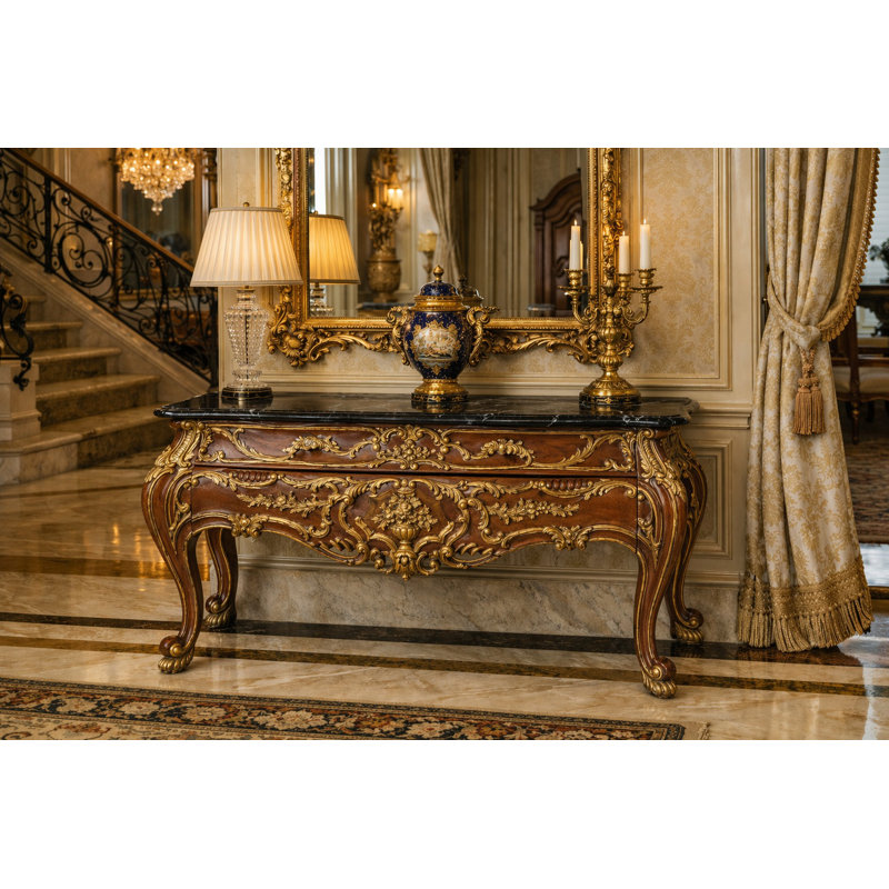 Rosia 55.91'' W Marble Console Table
