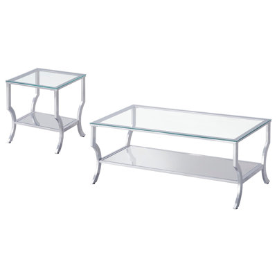 Seroff Chrome 2-piece Coffee Table Set