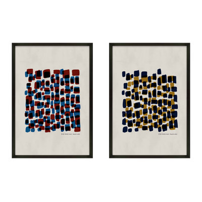 Mosaic of Movements. Set of 2 by Romina Gadler - Framed Wall Art