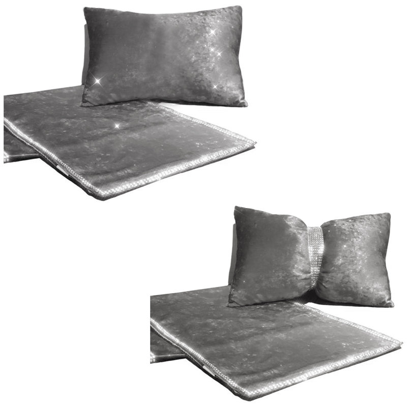 Rumbaugh 3 Piece 100% Polyester Bed Runner Set, Silver Grey