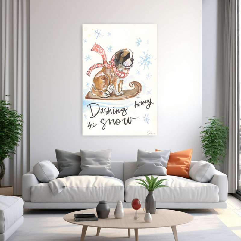 Dashing Through The Snow St. Bernard, H 60 po x l 40 po