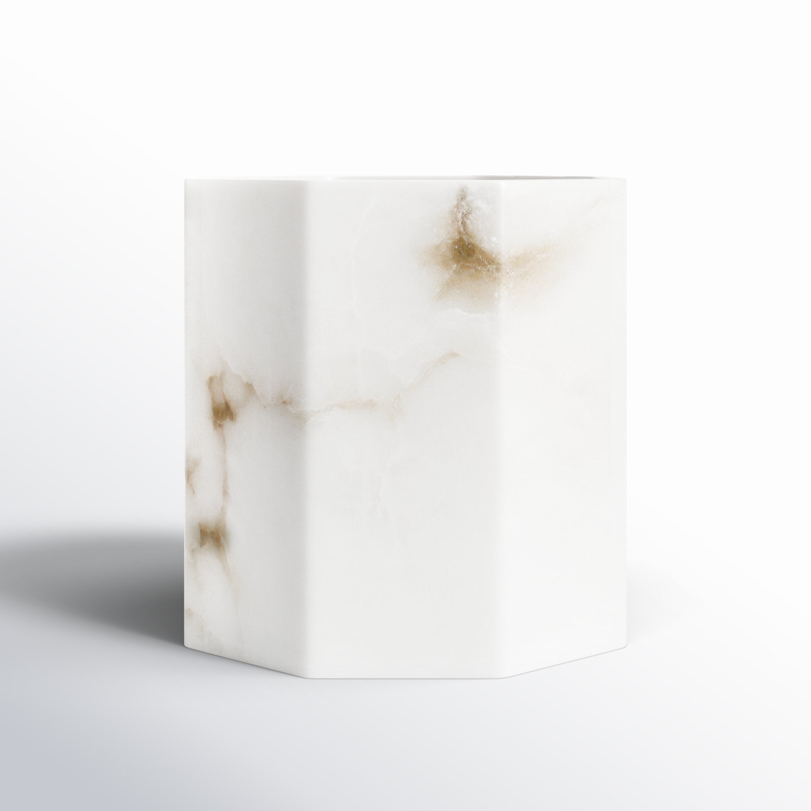 Claudine Alabaster Votive Candle Holder, 6" H x 6" W x 6" D