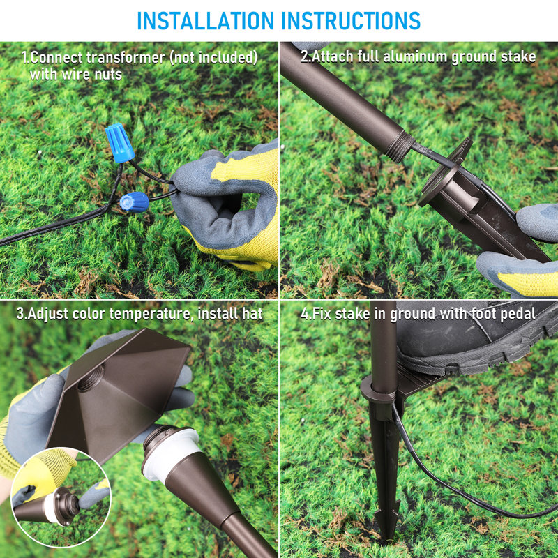 LED Landscape Light, Color Temperature Selectable Low Voltage Waterproof, Hexagon Head